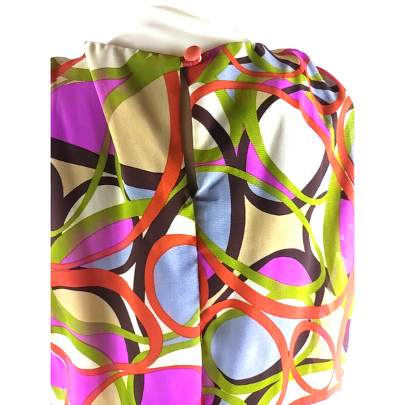 J.B.S. ltd Women's Dress Size 12 Midi Retro 1960's Design Orange Pink Tan Knee. - Picture 5 of 8